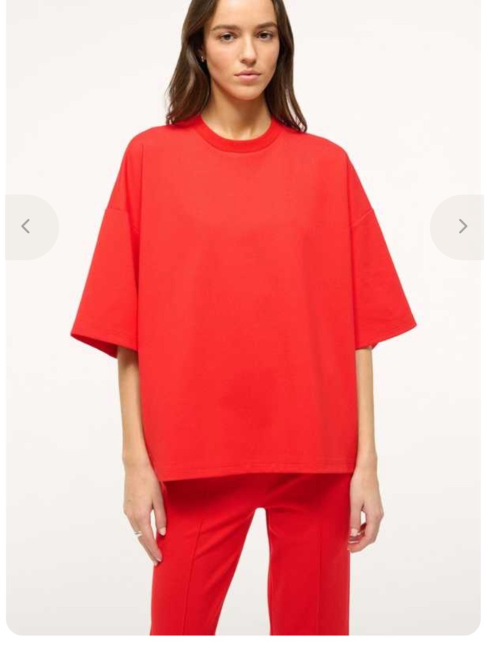 STAUD Capsule Oversized Top in Red